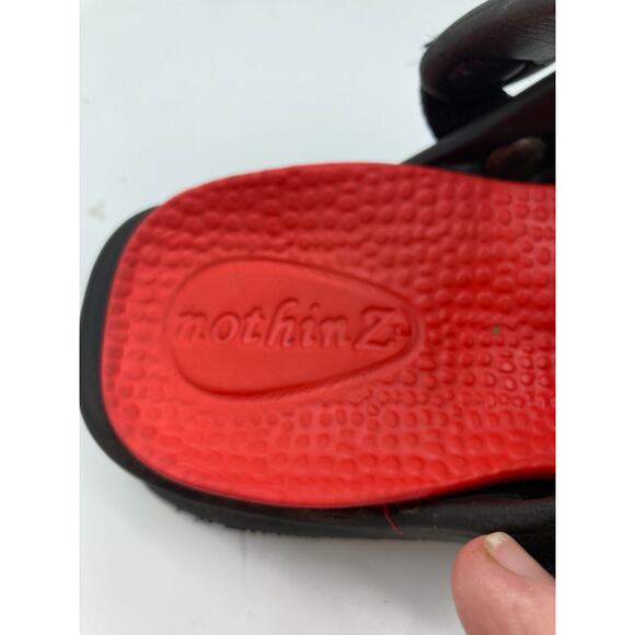NothinZ Flip Flop Sandals Youth 3-4 Black Soft Rubber Women’s 5-6 Comfort Lounge - Picture 5 of 6